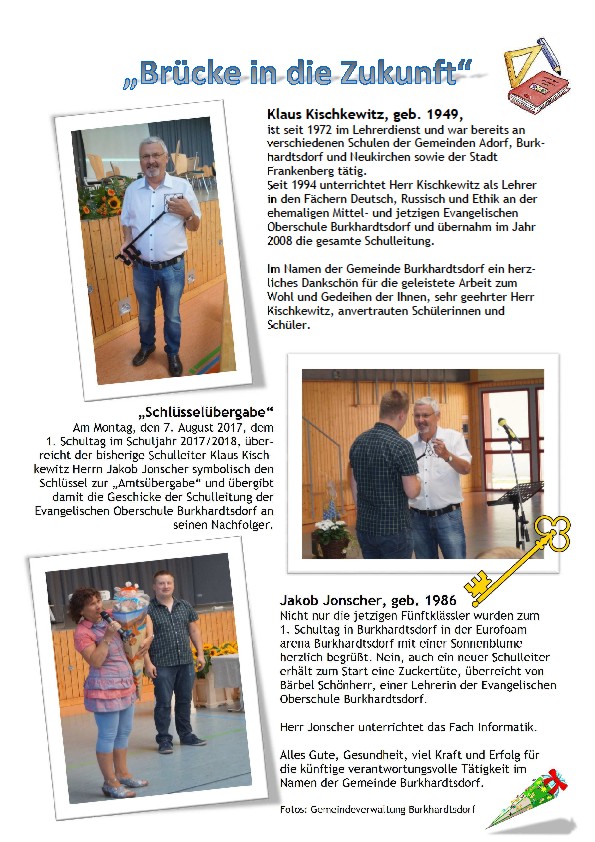 Amtsübergabe Schulleitung Kischkewitz - Jonscher, August 2017